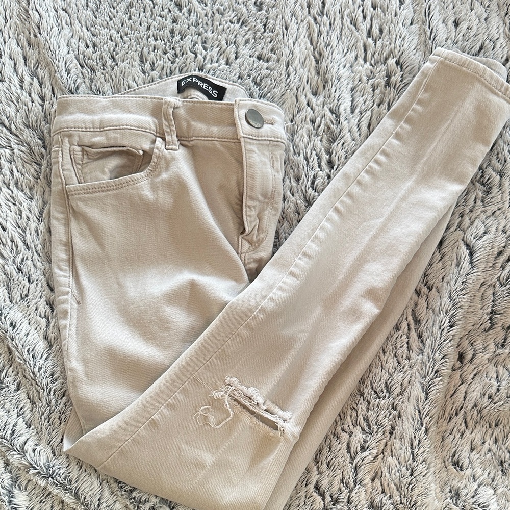 Express Women's Beige Skinny Jeans